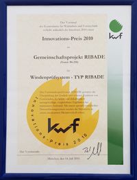 RIBADE - KWF Innovations-Urkunde